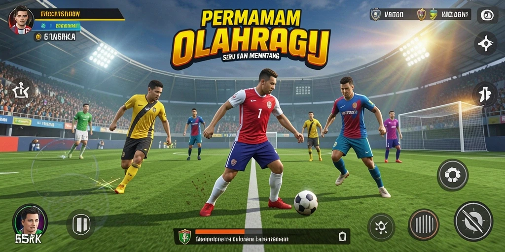 Tampilan gameplay seru dari 55RK dalam mode olahraga.