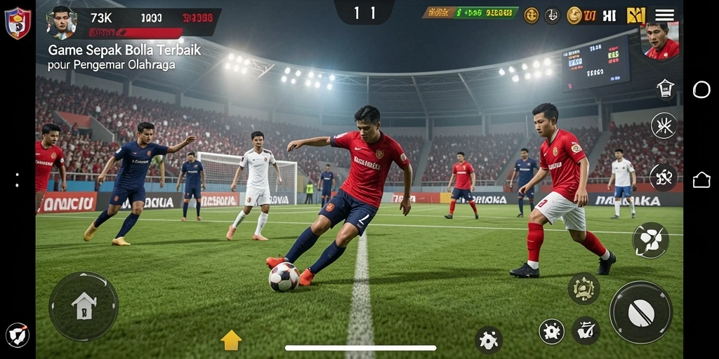 Tampilan menarik dari gameplay sepak bola di 73K.