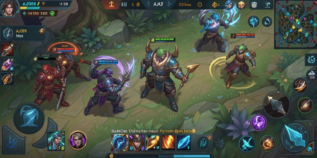 Tangkapan layar AJO89 menampilkan aksi pertempuran seru di arena MOBA.