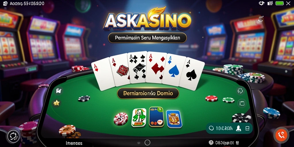 Gambaran gameplay domino yang seru dan menarik di ASKASINO.