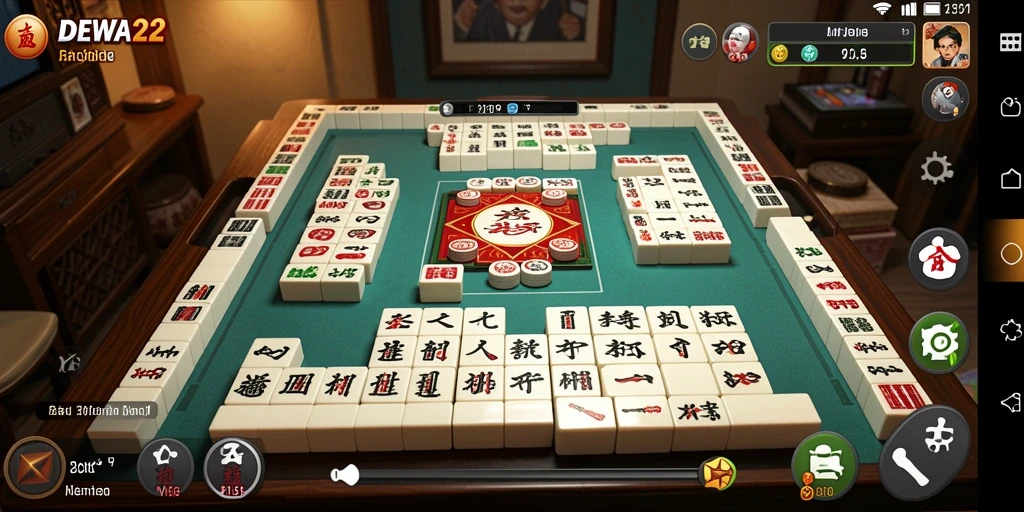 Tampilan gameplay Mahjong yang menarik di DEWA22.