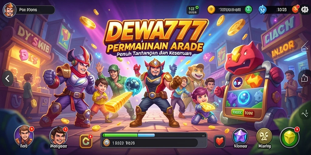 Tangkapan layar DEWA777 menunjukkan aksi seru dalam permainan Arcade.