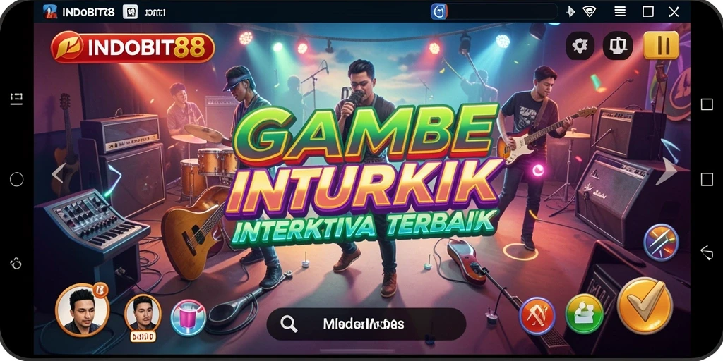 Tangkapan layar gameplay <strong>INDOBIT88</strong> yang menampilkan alat musik virtual yang menyenangkan.