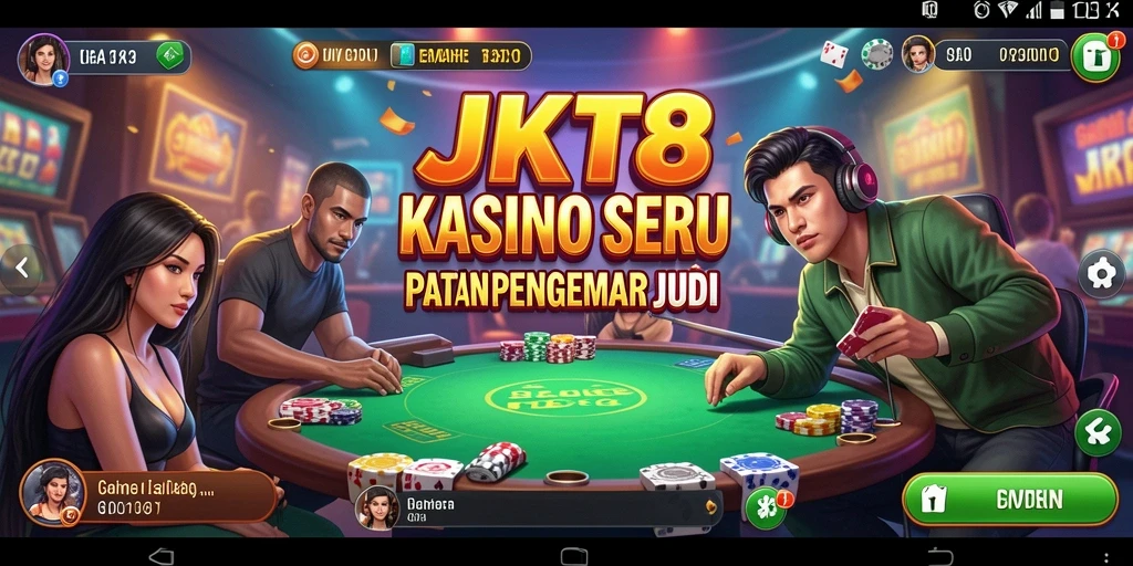 Gameplay seru dalam JKT8 yang menampilkan kasino virtual.
