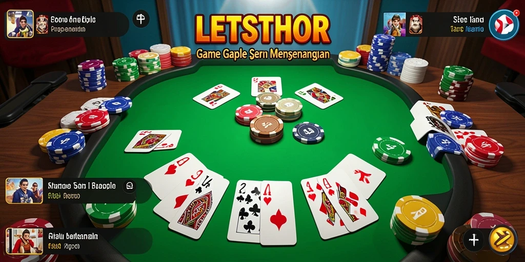 Tampilan screenshot LETSTHOR menunjukkan gameplay Gaple yang seru.