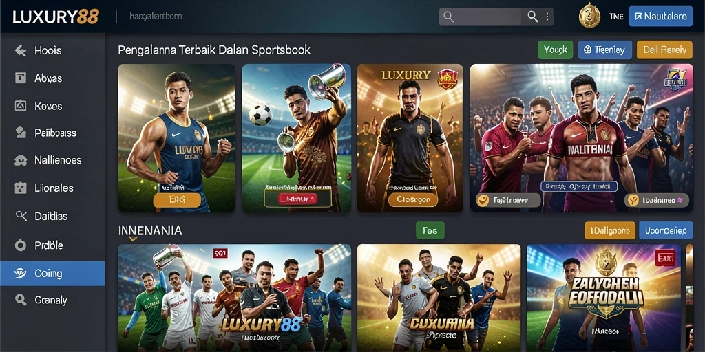Tampilan utama <strong>LUXURY88</strong> menampilkan taruhan olahraga yang beragam dan menarik.