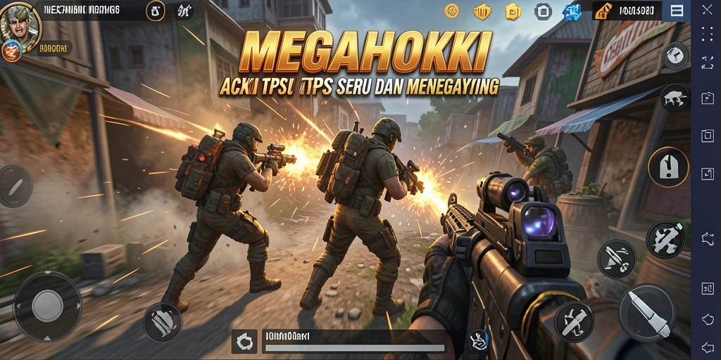 Tangkapan layar gameplay MEGAHOKI menunjukkan pertarungan mendebarkan di arena.