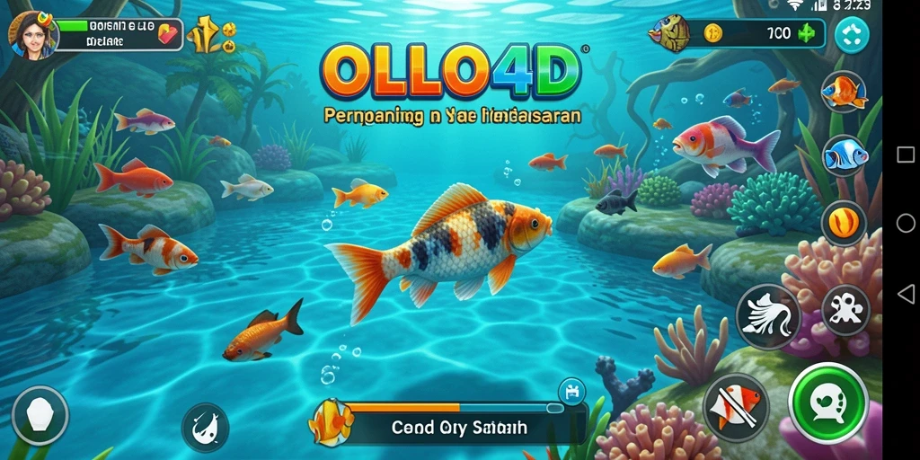 Gameplay OLLO4D menampilkan momen memancing yang seru dan mendebarkan.