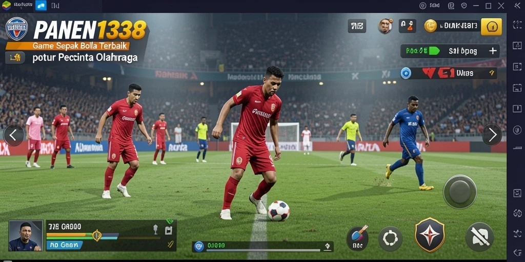 Gameplay seru di lapangan sepak bola dengan grafik memukau.