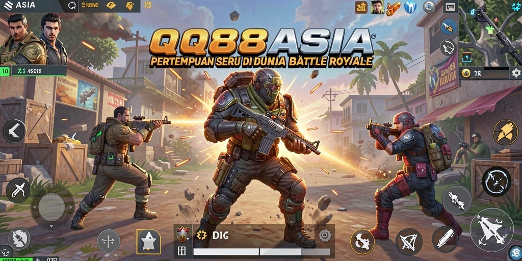 Gameplay seru QQ88ASIA dengan pemain berkompetisi di medan pertempuran.
