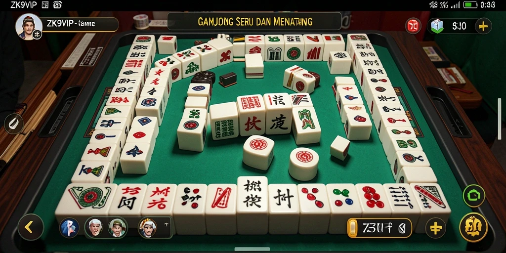 Tampilan gameplay menarik dari ZK9VIP dengan elemen Mahjong yang klasik.